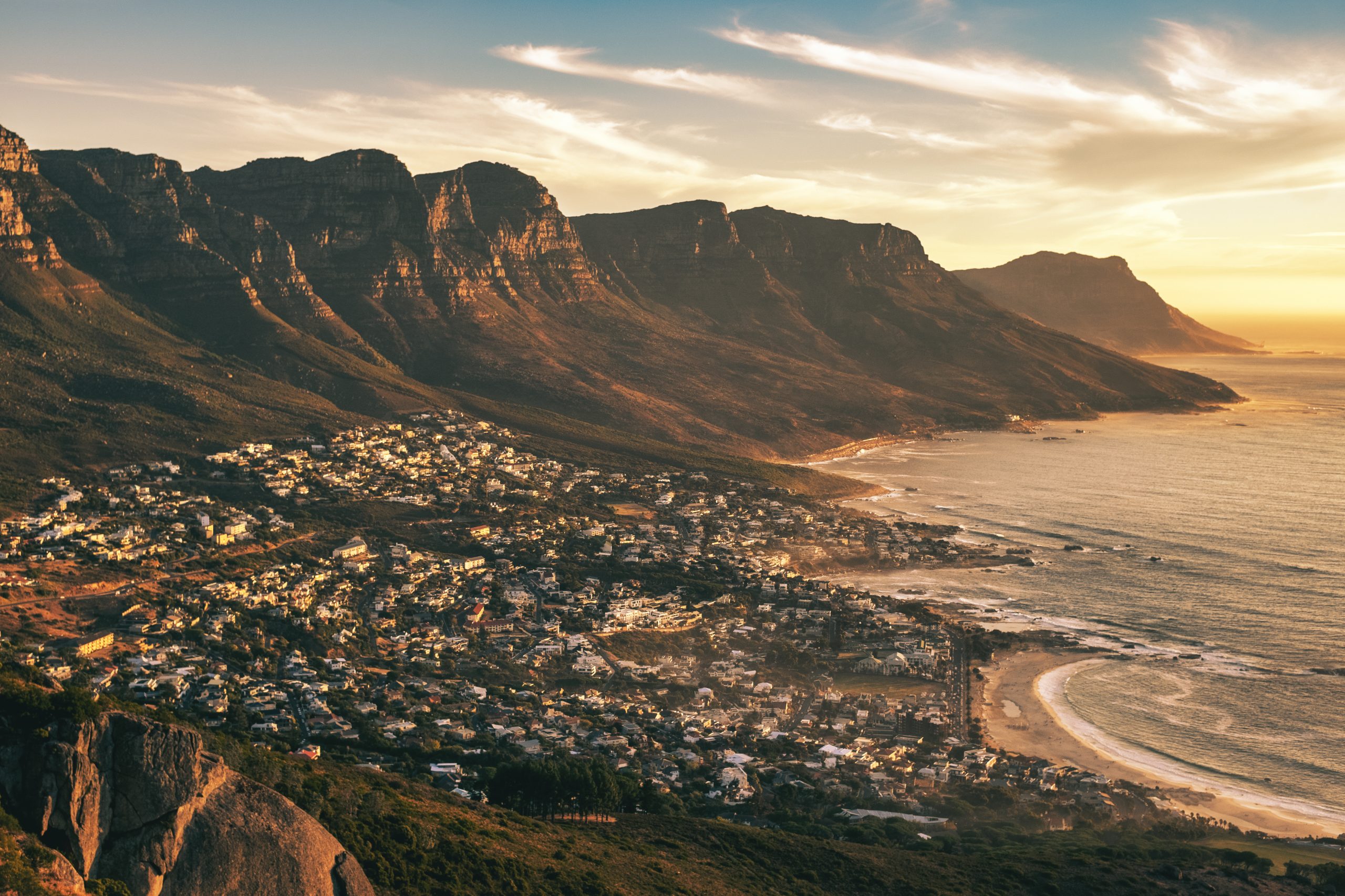Camps Bay, Cape Town, at sunset
