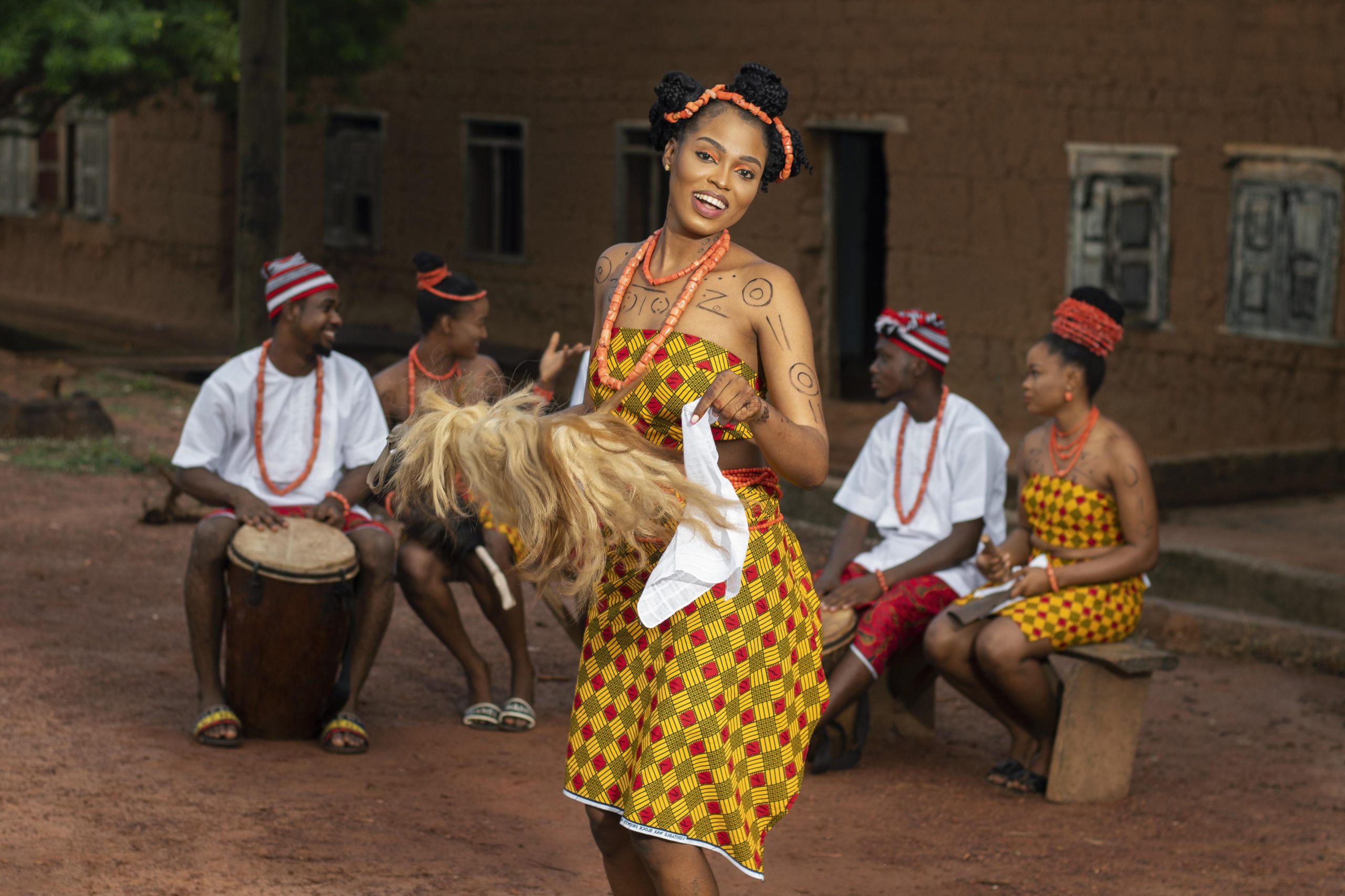 African woman celebrating traditional dance and culture